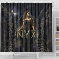 Greek Mythology Nyx Shower Curtain Celestial Starry Night Classical Art Greek Key