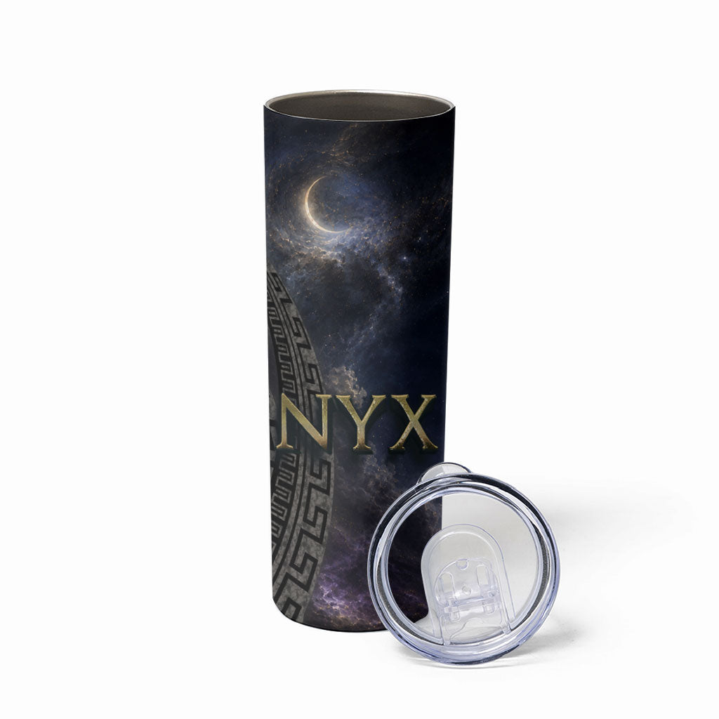 Greek Mythology Nyx Skinny Tumbler Celestial Starry Night Classical Art Greek Key