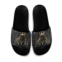 Greek Mythology Nyx Slide Sandals Celestial Starry Night Classical Art Greek Key