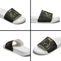 Greek Mythology Nyx Slide Sandals Celestial Starry Night Classical Art Greek Key