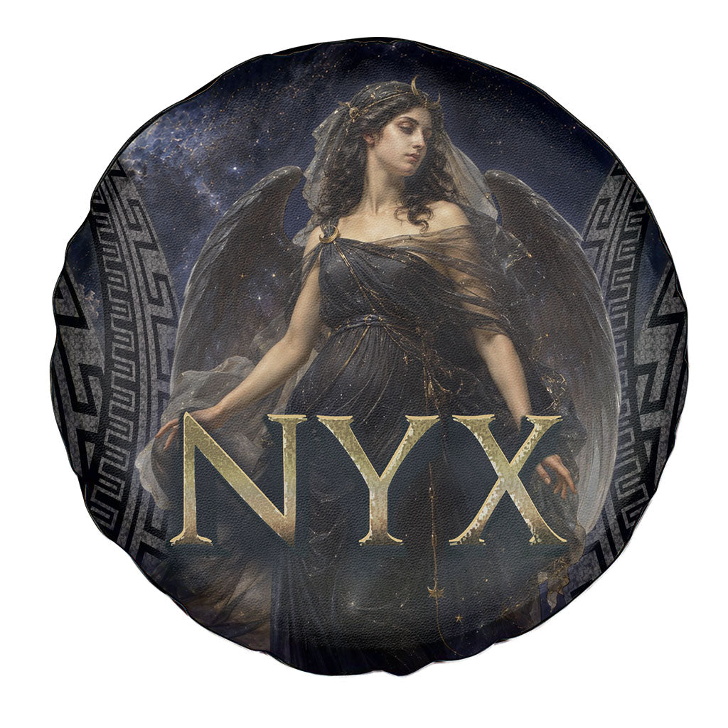 Greek Mythology Nyx Spare Tire Cover Celestial Starry Night Classical Art Greek Key
