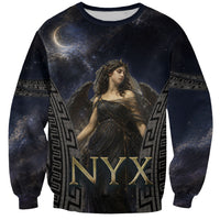 Greek Mythology Nyx Sweatshirt Celestial Starry Night Classical Art Greek Key