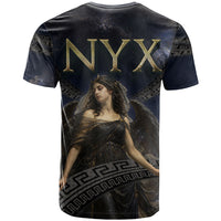 Greek Mythology Nyx T Shirt Celestial Starry Night Classical Art Greek Key