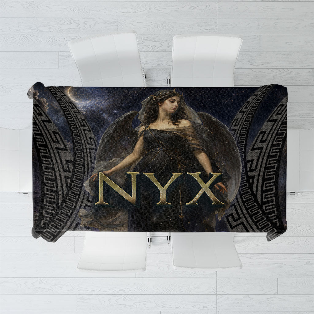 Greek Mythology Nyx Tablecloth Celestial Starry Night Classical Art Greek Key