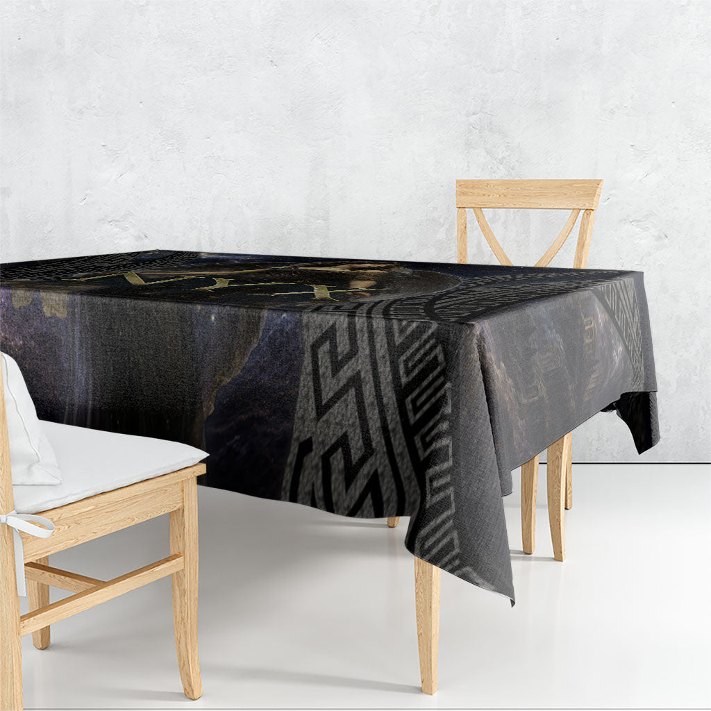 Greek Mythology Nyx Tablecloth Celestial Starry Night Classical Art Greek Key
