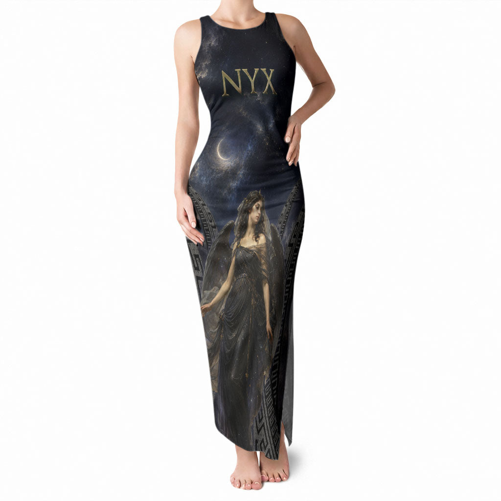 Greek Mythology Nyx Tank Maxi Dress Celestial Starry Night Classical Art Greek Key