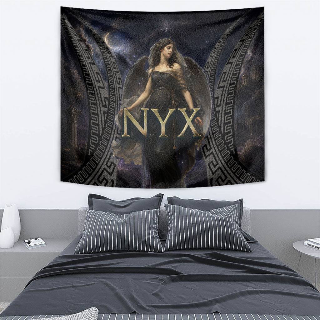 Greek Mythology Nyx Tapestry Celestial Starry Night Classical Art Greek Key