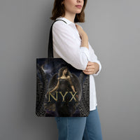 Greek Mythology Nyx Tote Bag Celestial Starry Night Classical Art Greek Key