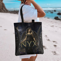 Greek Mythology Nyx Tote Bag Celestial Starry Night Classical Art Greek Key