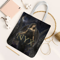 Greek Mythology Nyx Tote Bag Celestial Starry Night Classical Art Greek Key