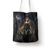 Greek Mythology Nyx Tote Bag Celestial Starry Night Classical Art Greek Key