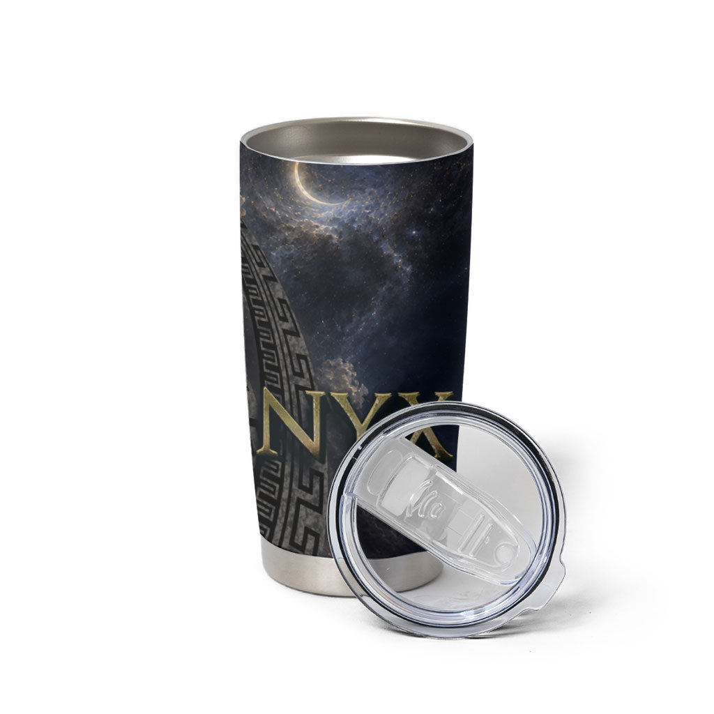 Greek Mythology Nyx Tumbler Cup Celestial Starry Night Classical Art Greek Key