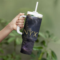 Greek Mythology Nyx Tumbler With Handle Celestial Starry Night Classical Art Greek Key