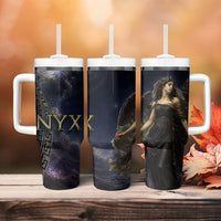 Greek Mythology Nyx Tumbler With Handle Celestial Starry Night Classical Art Greek Key