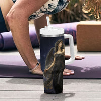 Greek Mythology Nyx Tumbler With Handle Celestial Starry Night Classical Art Greek Key