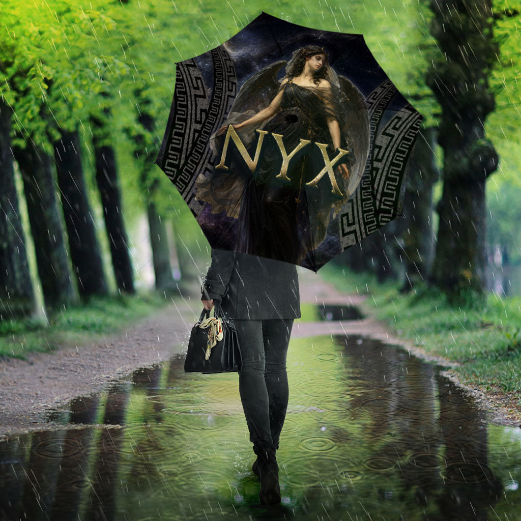 Greek Mythology Nyx Umbrella Celestial Starry Night Classical Art Greek Key