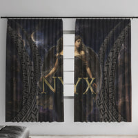 Greek Mythology Nyx Window Curtain Celestial Starry Night Classical Art Greek Key