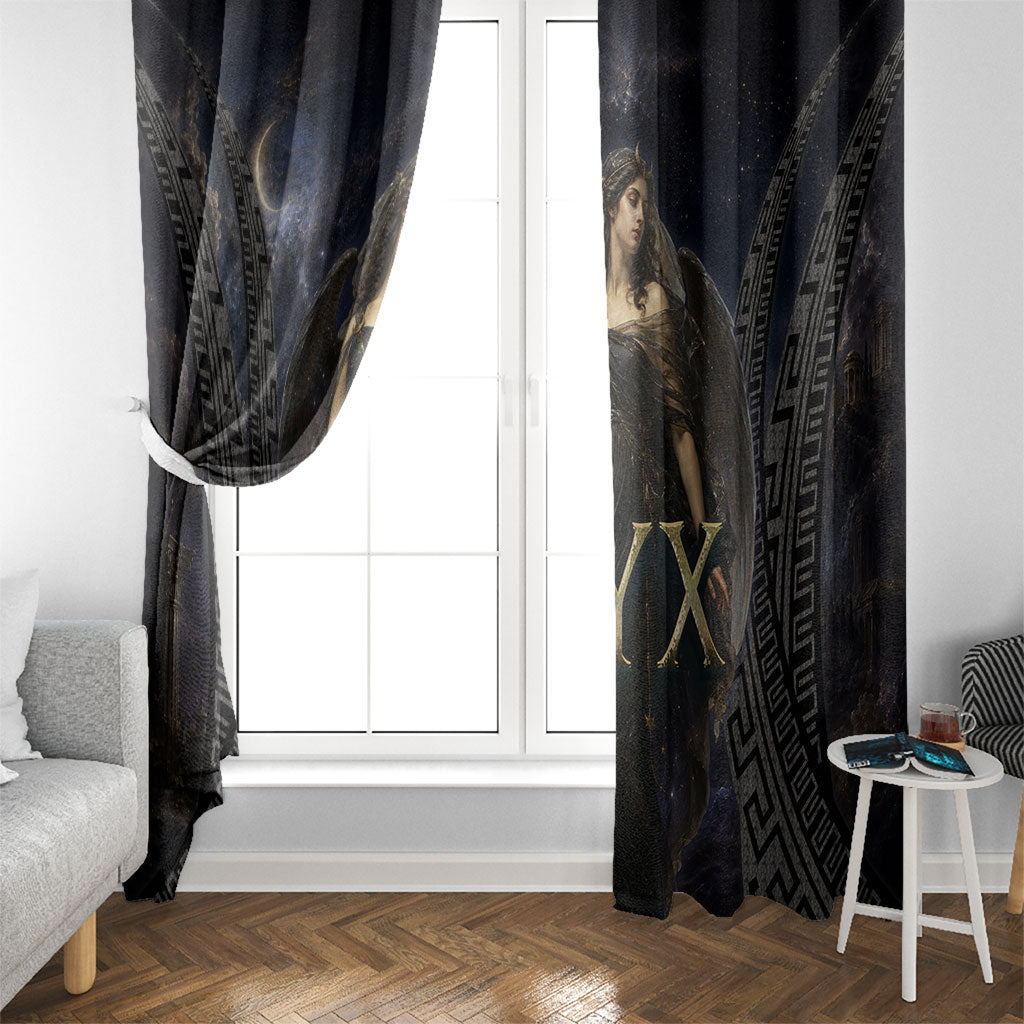 Greek Mythology Nyx Window Curtain Celestial Starry Night Classical Art Greek Key