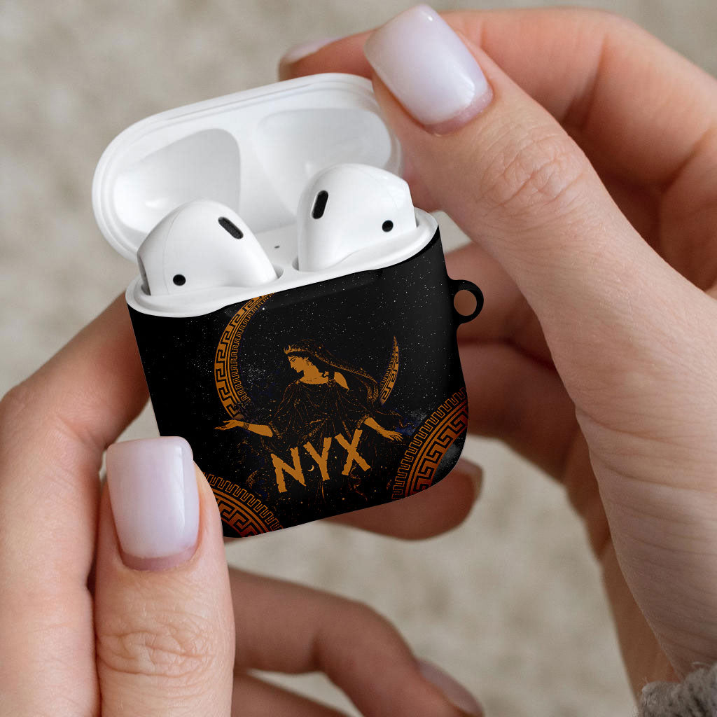 Greek Mythology Nyx AirPods Case Starry Night Classical Art Greek Key Pattern