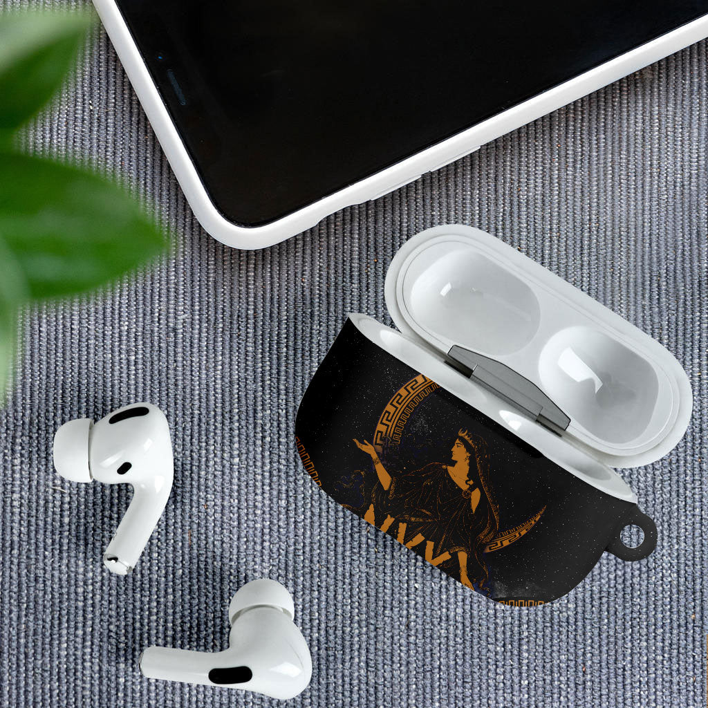 Greek Mythology Nyx AirPods Case Starry Night Classical Art Greek Key Pattern