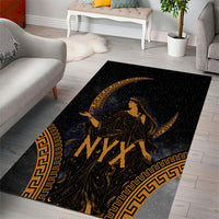 Greek Mythology Nyx Area Rug Starry Night Classical Art Greek Key Pattern