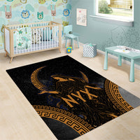Greek Mythology Nyx Area Rug Starry Night Classical Art Greek Key Pattern