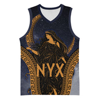 Greek Mythology Nyx Basketball Jersey Starry Night Classical Art Greek Key Pattern