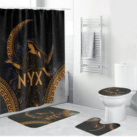 Greek Mythology Nyx Bathroom Set Starry Night Classical Art Greek Key Pattern