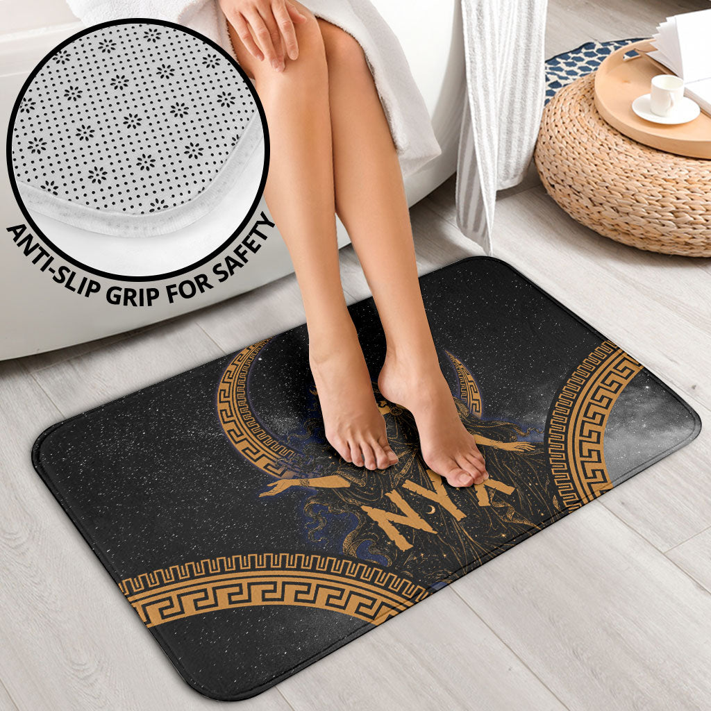 Greek Mythology Nyx Bathroom Set Starry Night Classical Art Greek Key Pattern