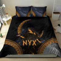 Greek Mythology Nyx Bedding Set Starry Night Classical Art Greek Key Pattern