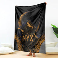 Greek Mythology Nyx Blanket Starry Night Classical Art Greek Key Pattern