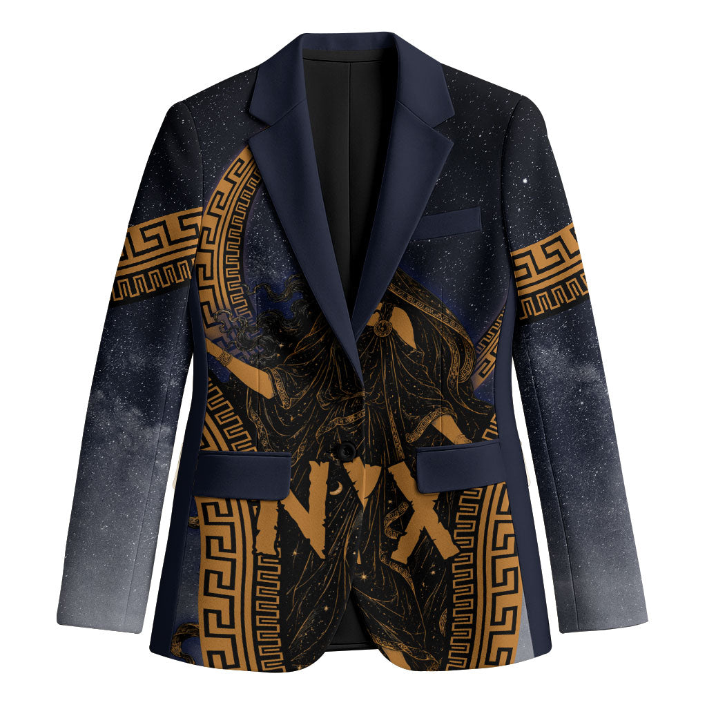 Greek Mythology Nyx Blazer Starry Night Classical Art Greek Key Pattern