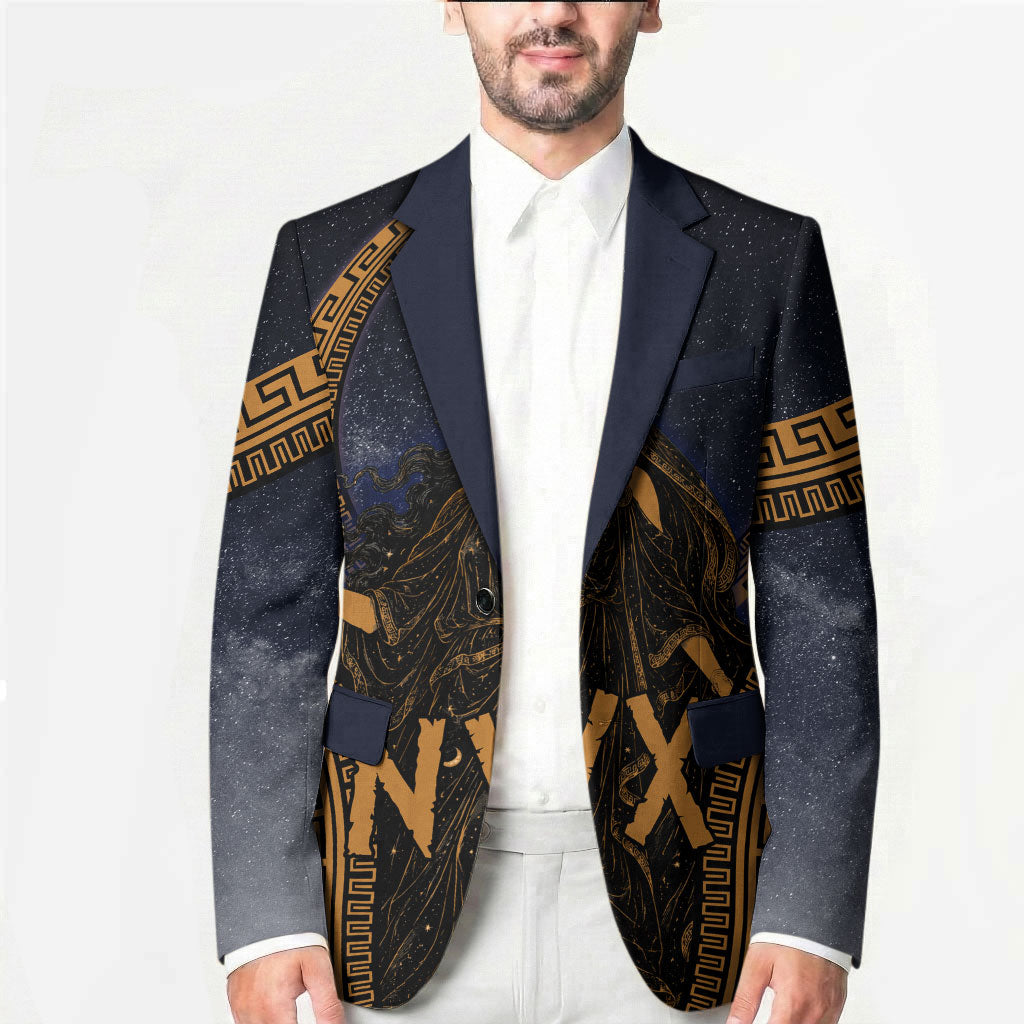Greek Mythology Nyx Blazer Starry Night Classical Art Greek Key Pattern
