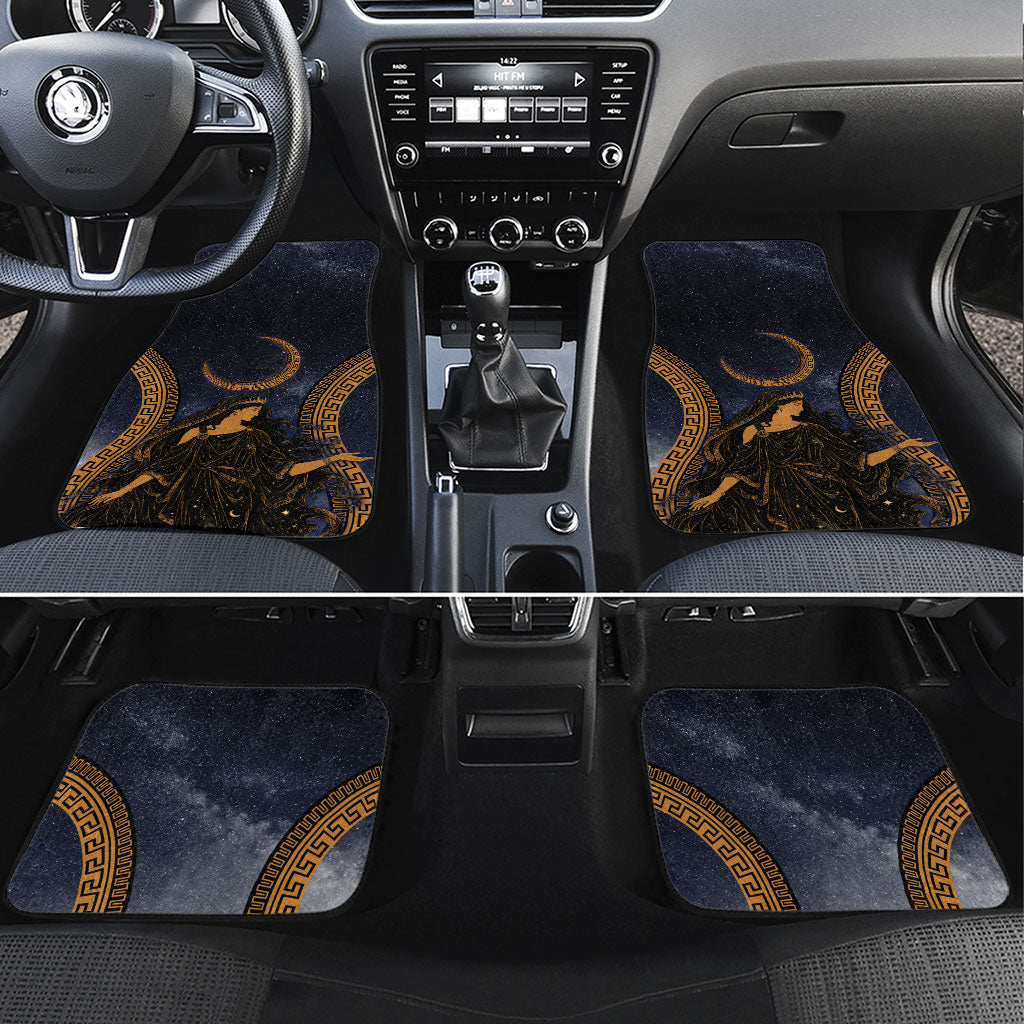Greek Mythology Nyx Car Mats Starry Night Classical Art Greek Key Pattern
