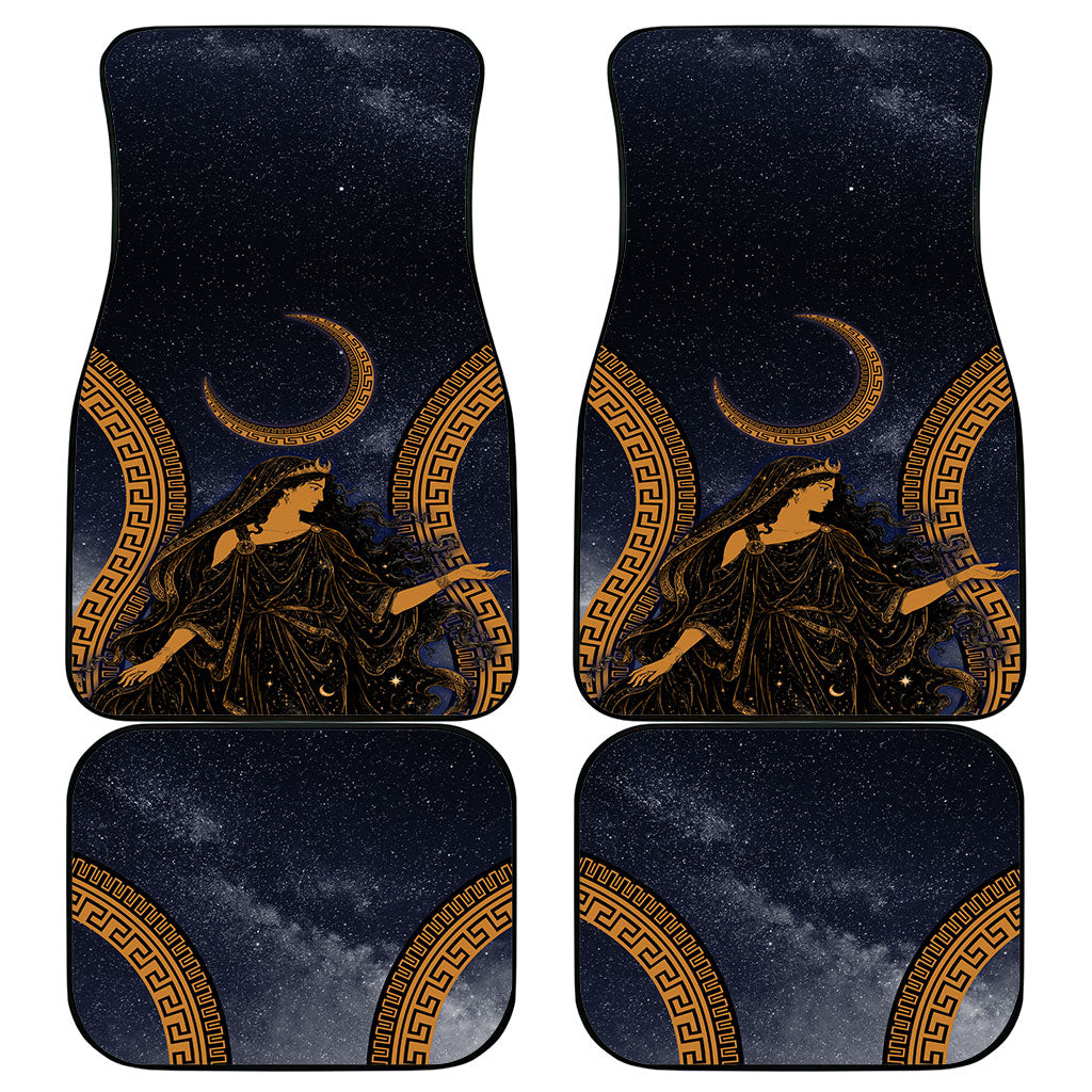 Greek Mythology Nyx Car Mats Starry Night Classical Art Greek Key Pattern