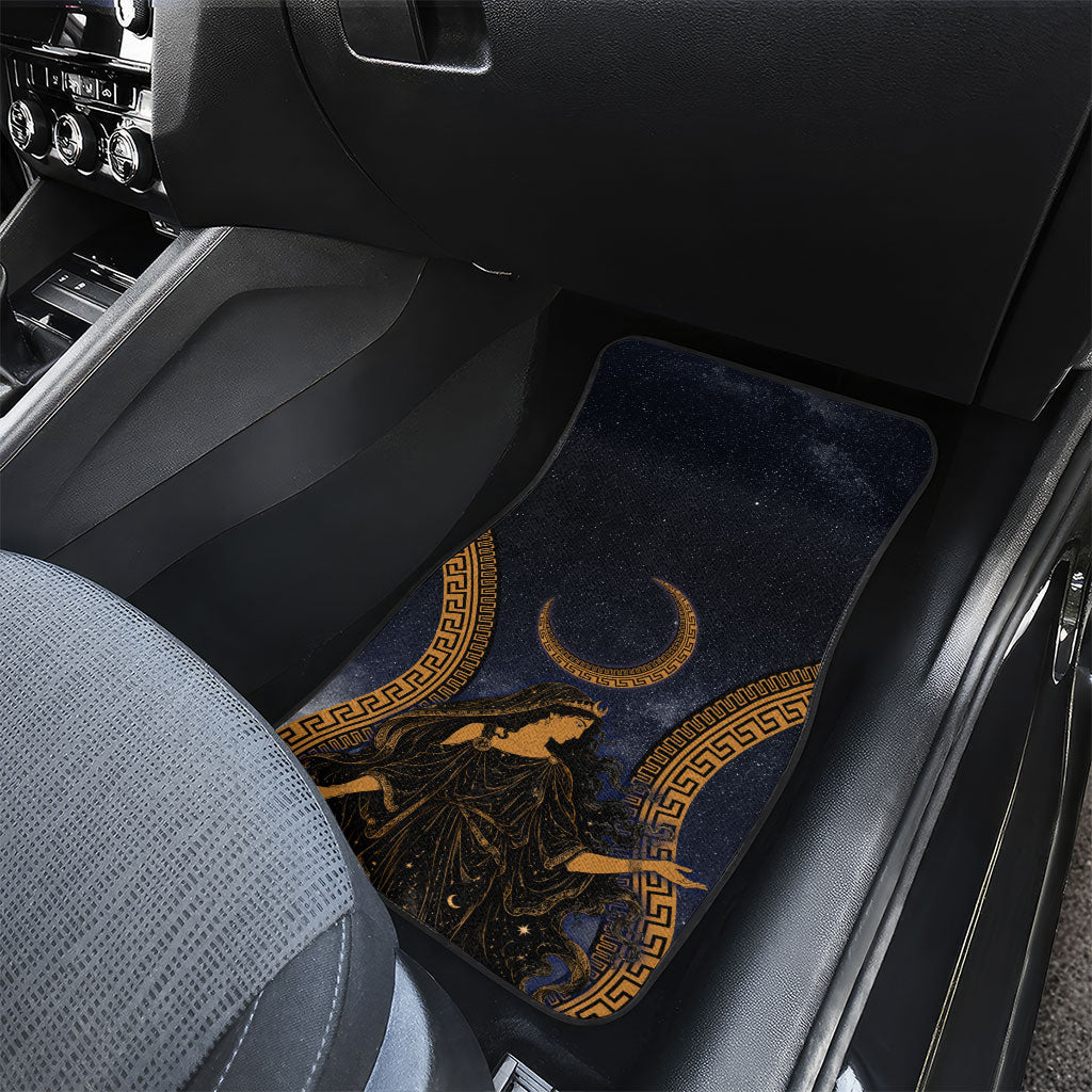 Greek Mythology Nyx Car Mats Starry Night Classical Art Greek Key Pattern