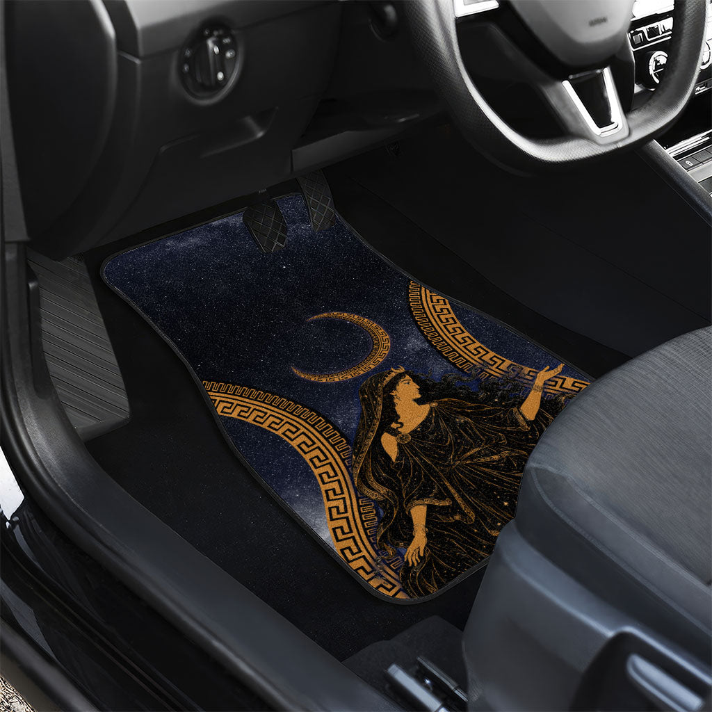 Greek Mythology Nyx Car Mats Starry Night Classical Art Greek Key Pattern