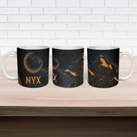 Greek Mythology Nyx Ceramic Mug Starry Night Classical Art Greek Key Pattern