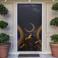 Greek Mythology Nyx Door Cover Starry Night Classical Art Greek Key Pattern