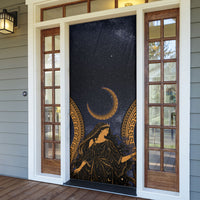 Greek Mythology Nyx Door Cover Starry Night Classical Art Greek Key Pattern
