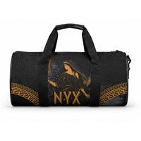 Greek Mythology Nyx Duffle Bag Starry Night Classical Art Greek Key Pattern