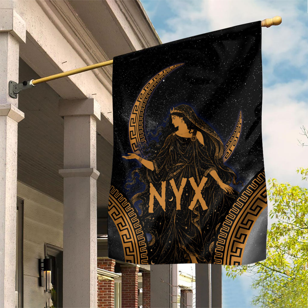 Greek Mythology Nyx Garden Flag Starry Night Classical Art Greek Key Pattern