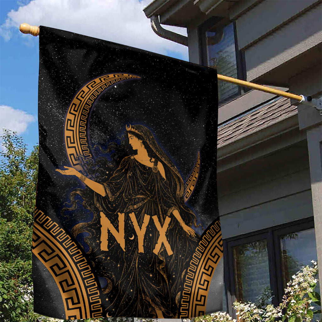 Greek Mythology Nyx Garden Flag Starry Night Classical Art Greek Key Pattern