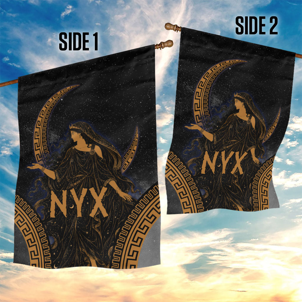 Greek Mythology Nyx Garden Flag Starry Night Classical Art Greek Key Pattern