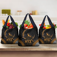 Greek Mythology Nyx Grocery Bag Starry Night Classical Art Greek Key Pattern