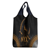 Greek Mythology Nyx Grocery Bag Starry Night Classical Art Greek Key Pattern