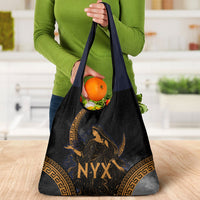 Greek Mythology Nyx Grocery Bag Starry Night Classical Art Greek Key Pattern