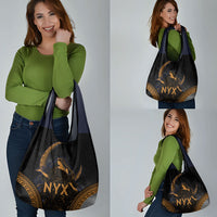 Greek Mythology Nyx Grocery Bag Starry Night Classical Art Greek Key Pattern