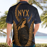 Greek Mythology Nyx Hawaiian Shirt Starry Night Classical Art Greek Key Pattern