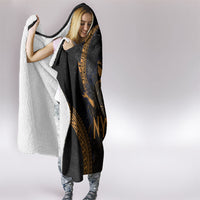 Greek Mythology Nyx Hooded Blanket Starry Night Classical Art Greek Key Pattern